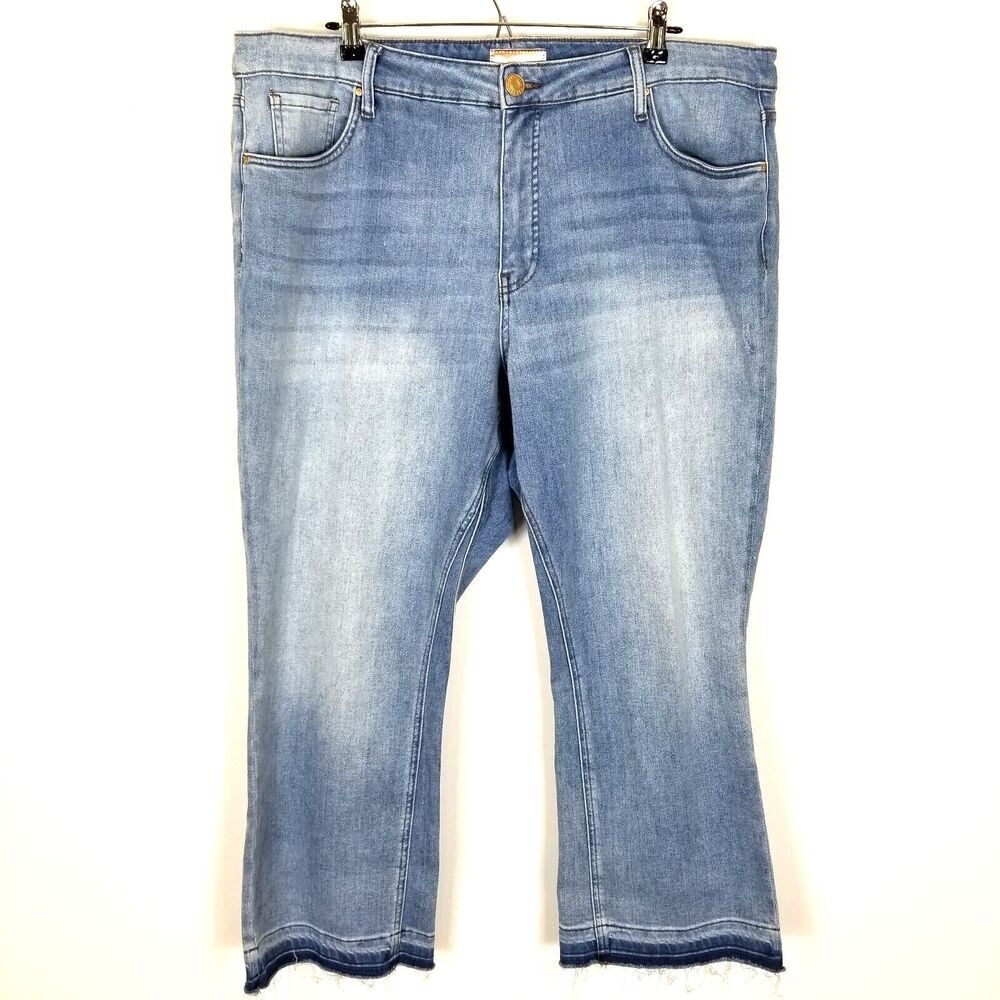KUT FROM THE KLOTH  Kelsy Ankle Flare Jeans Womens Sz 18W Blue Fab AB Stretch